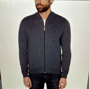 Penguin Gray Quilted Nep Full Zip Bomber Jacket Size Medium